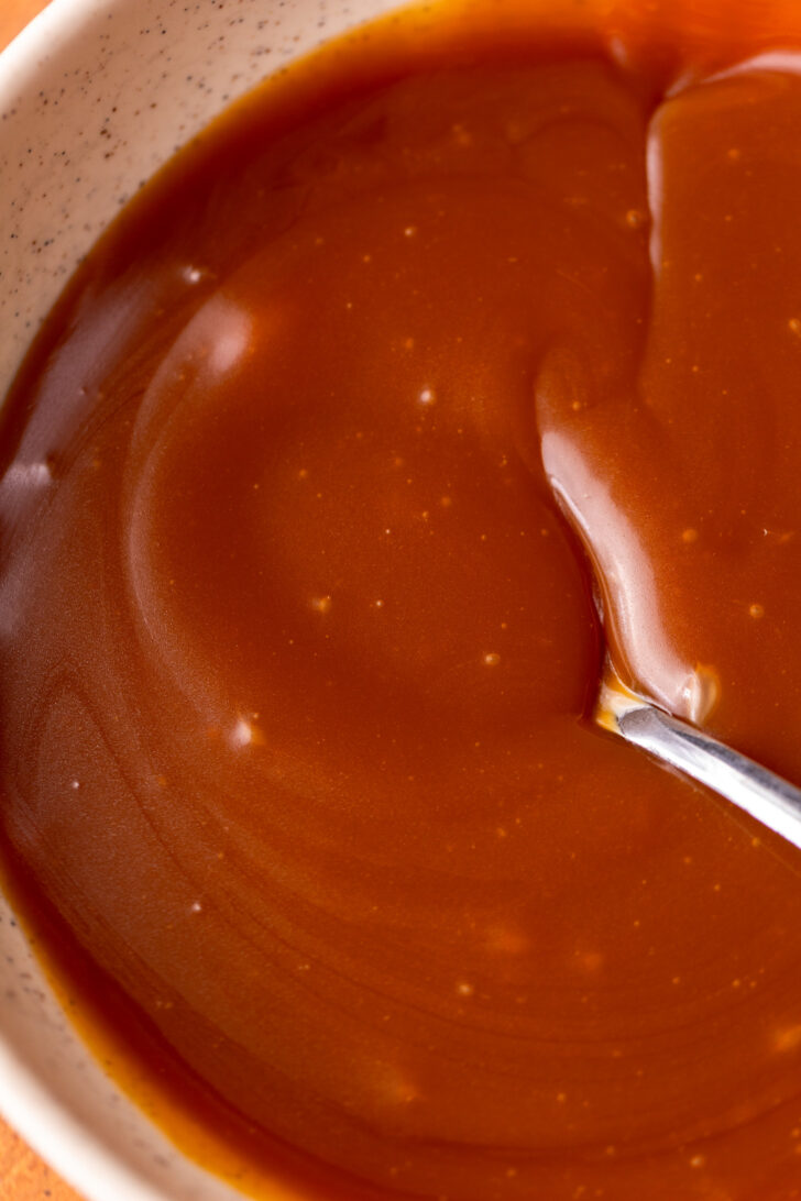 Caramel in a bowl.