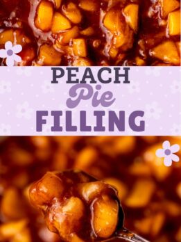 Pinterest pin for peach pie filling