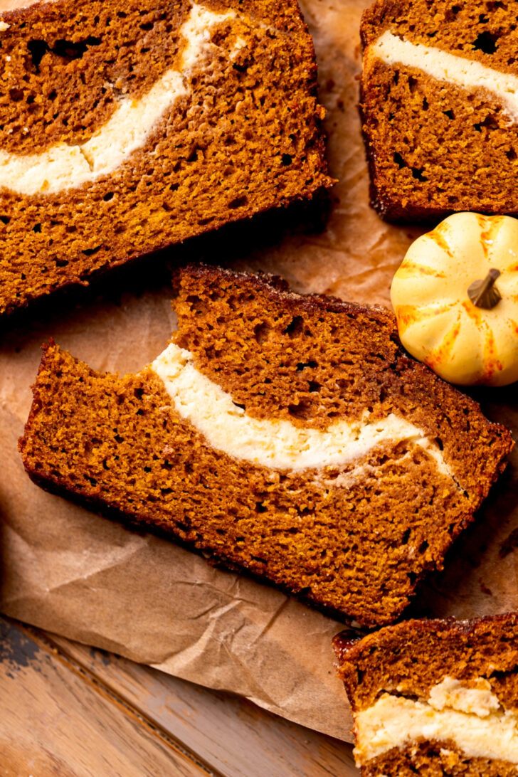 Bite missing from bread.