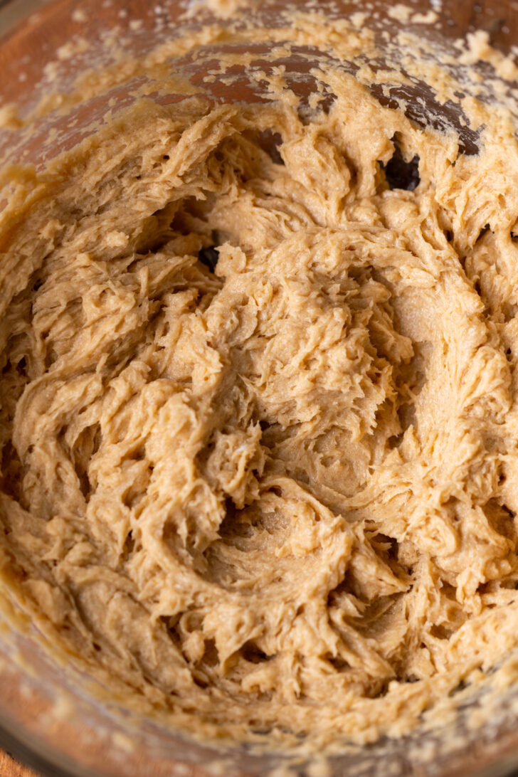 Wet ingredients in a bowl.