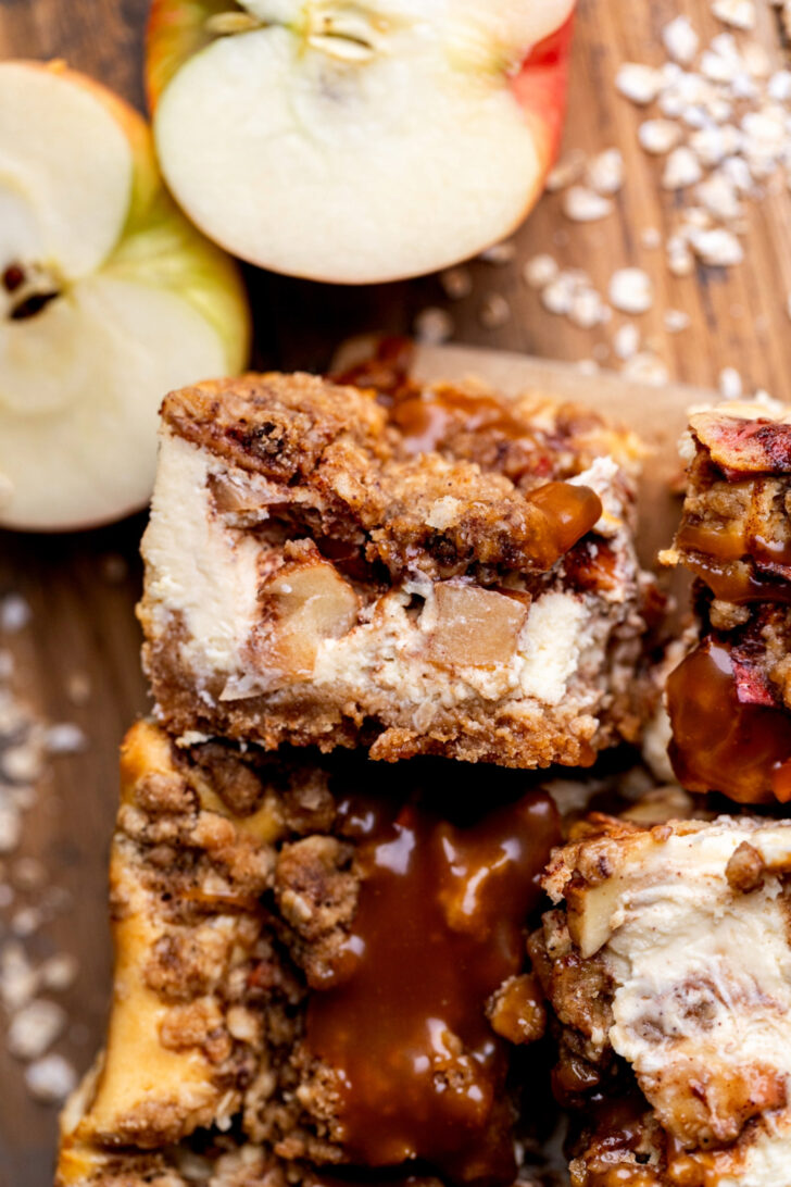 One cheesecake bar on its side.