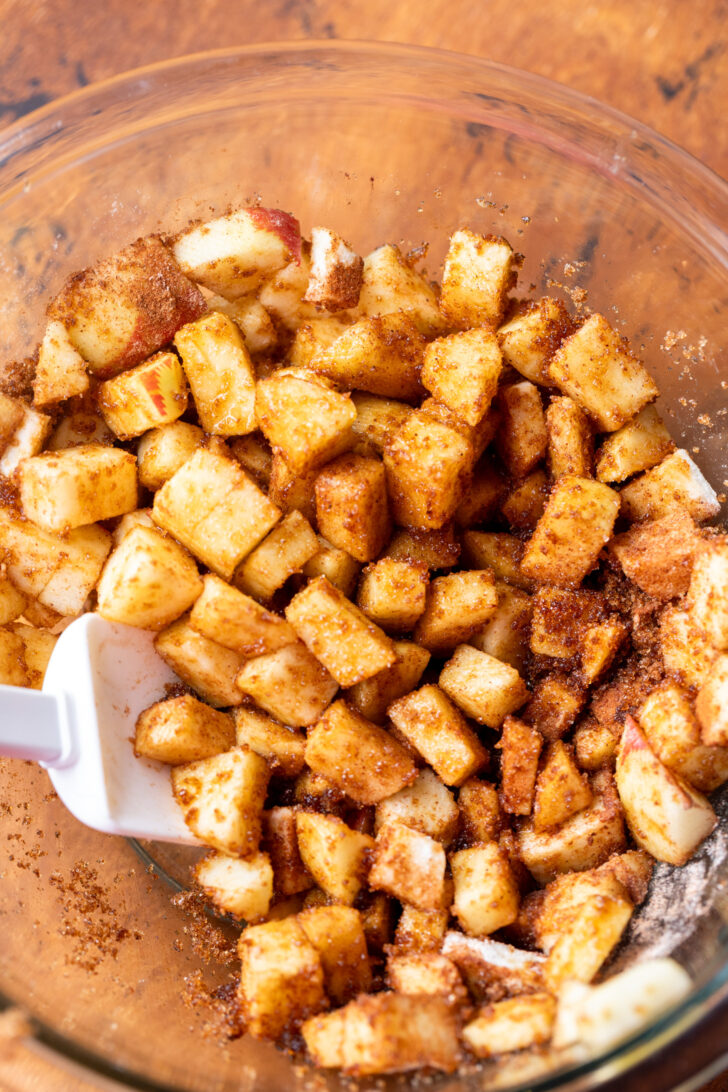 Cinnamon apples in a bowl.