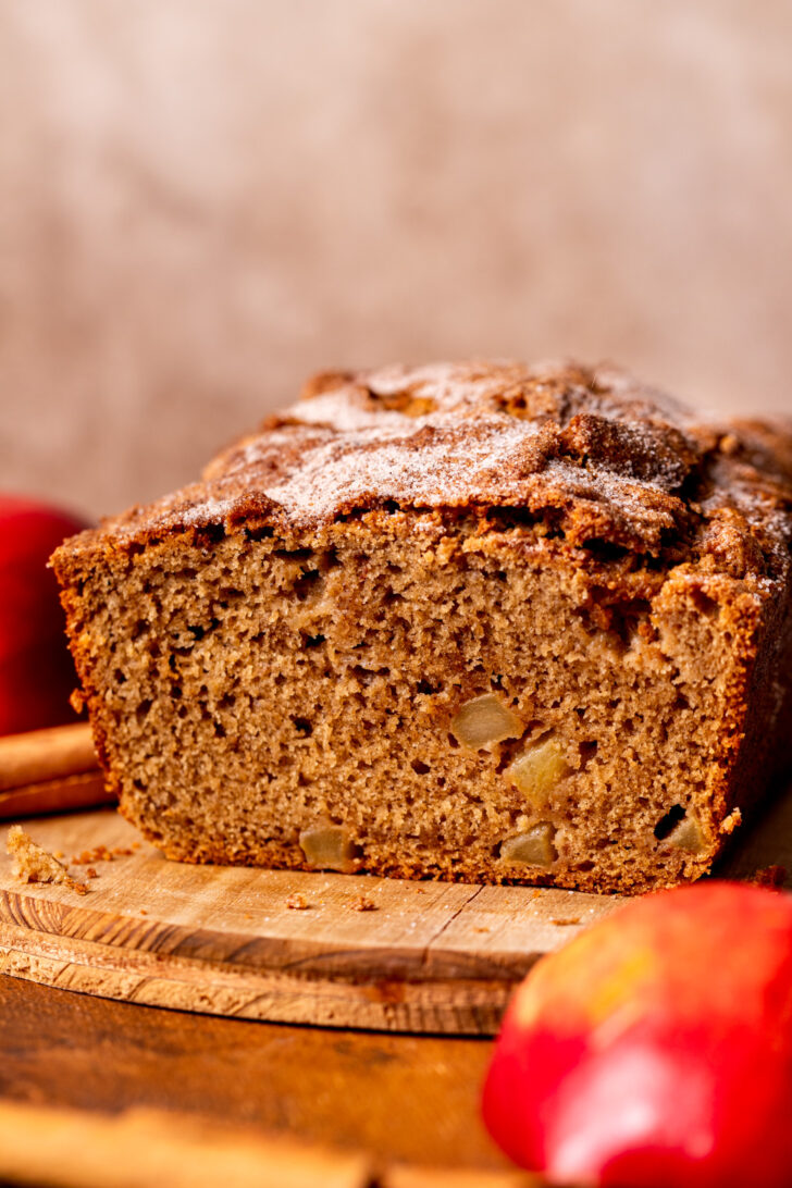 Side view of loaf on board.