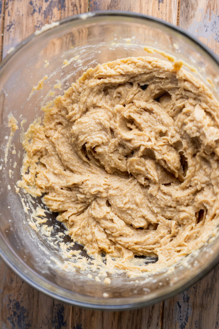 Wet ingredients in a bowl.