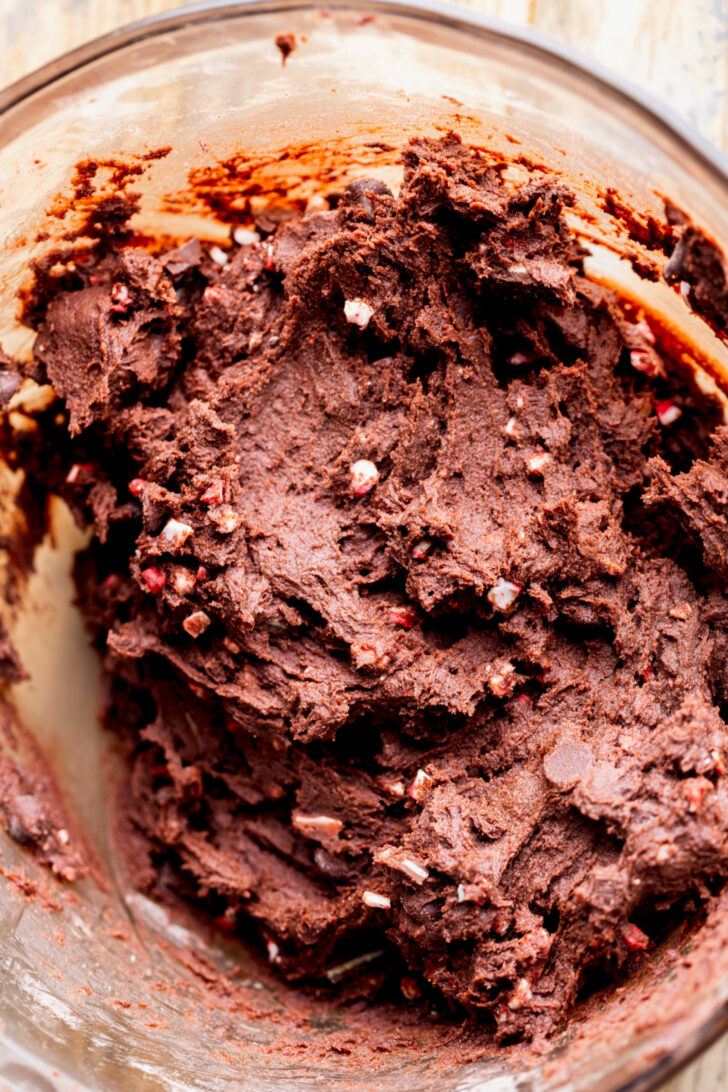 Cookie dough in a bowl.