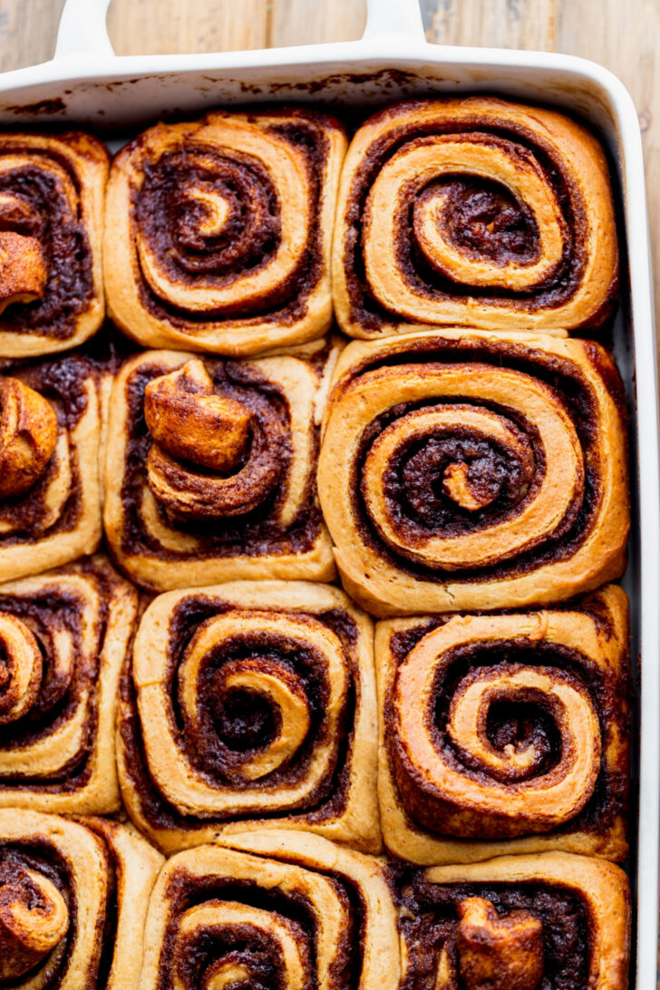 Baked rolls in a pan.