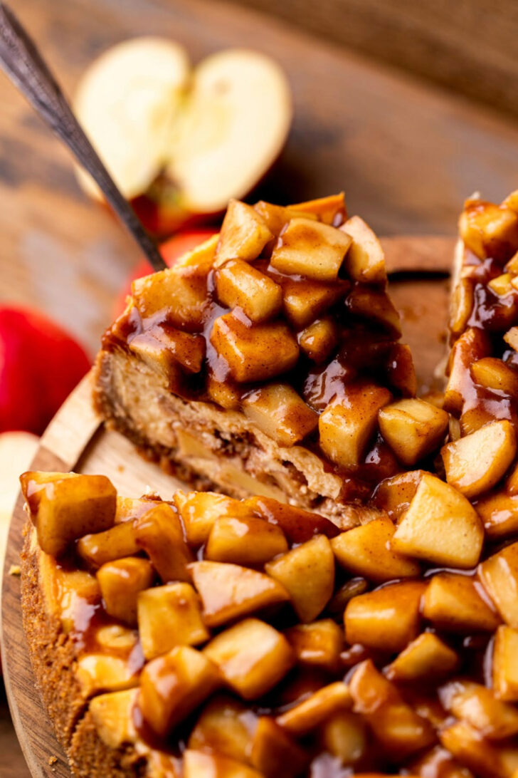 Top view of cheesecake.