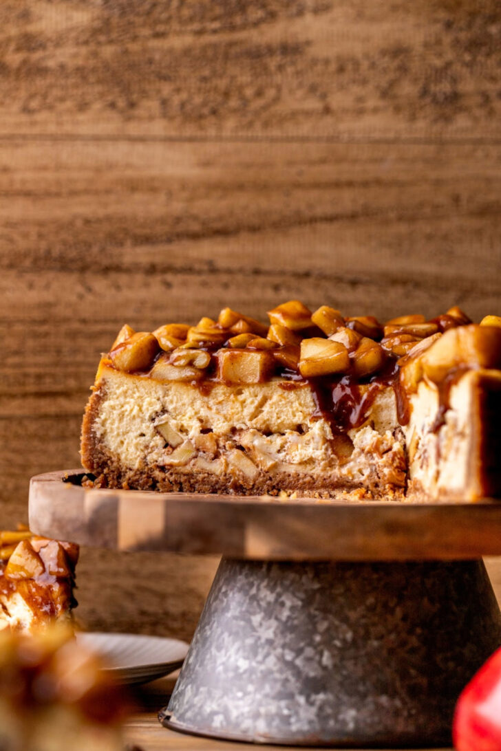 Side view of cheesecake.