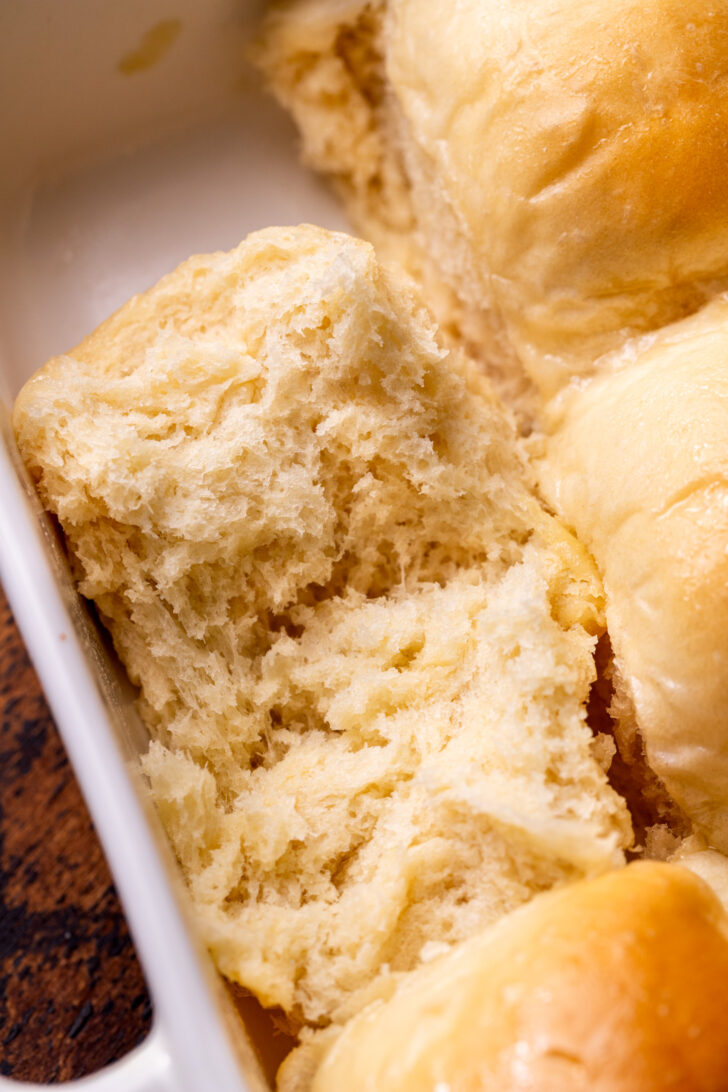 One roll split in half.