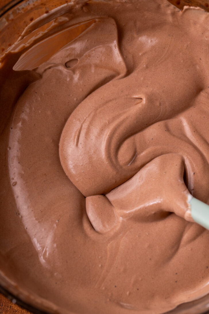 Chocolate pudding in a bowl.