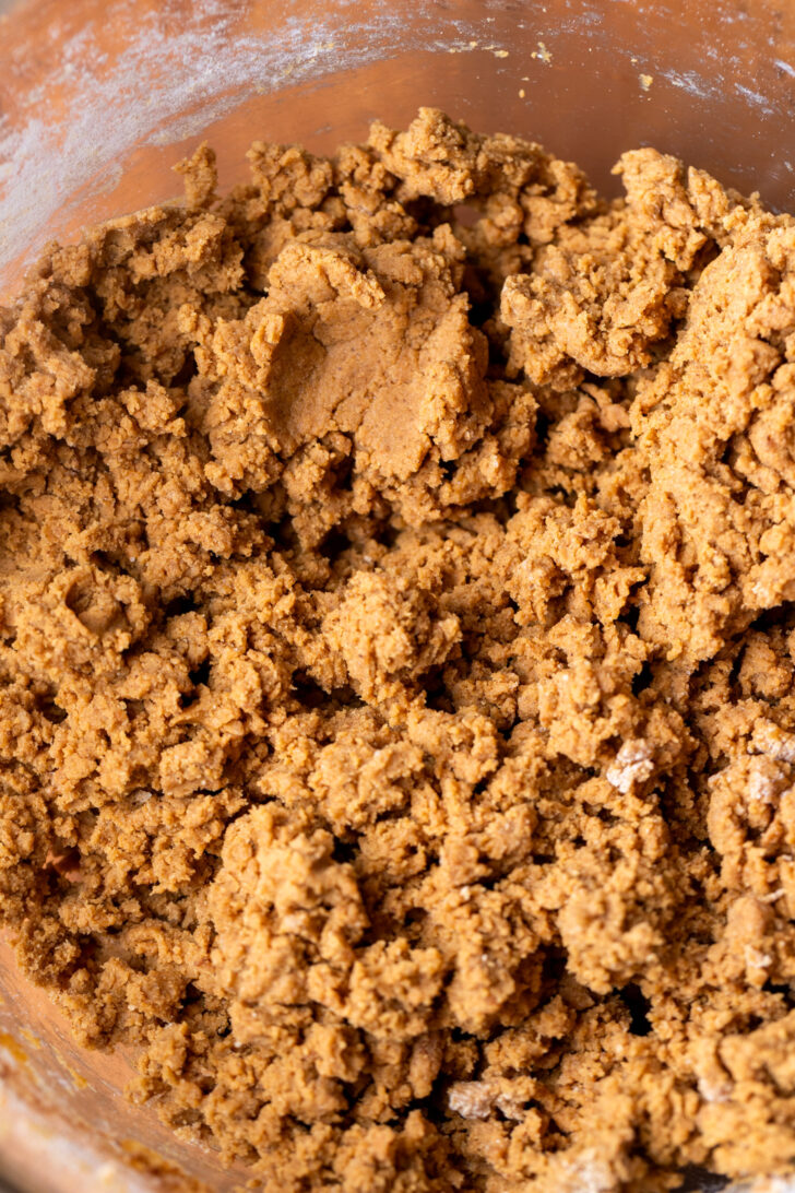 Cookie dough in a bowl.