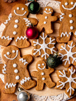Top view of soft gingerbread cookies.