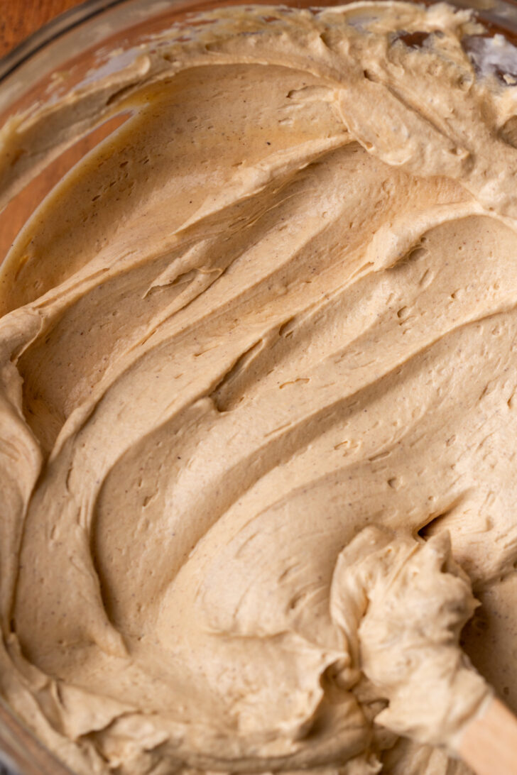 Cheesecake batter in a bowl.