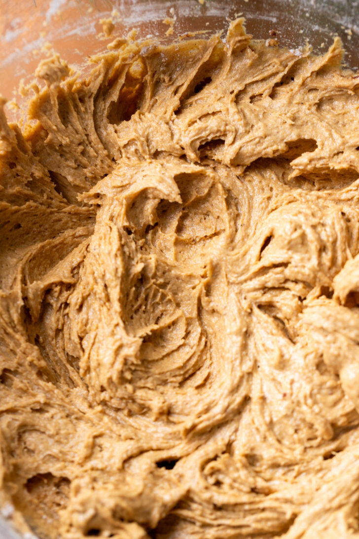 Cake batter in a bowl.