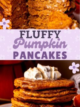 Pinterest pins for pumpkin pancakes.