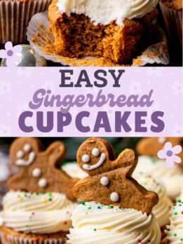 Pinterest pin for gingerbread cupcakes.