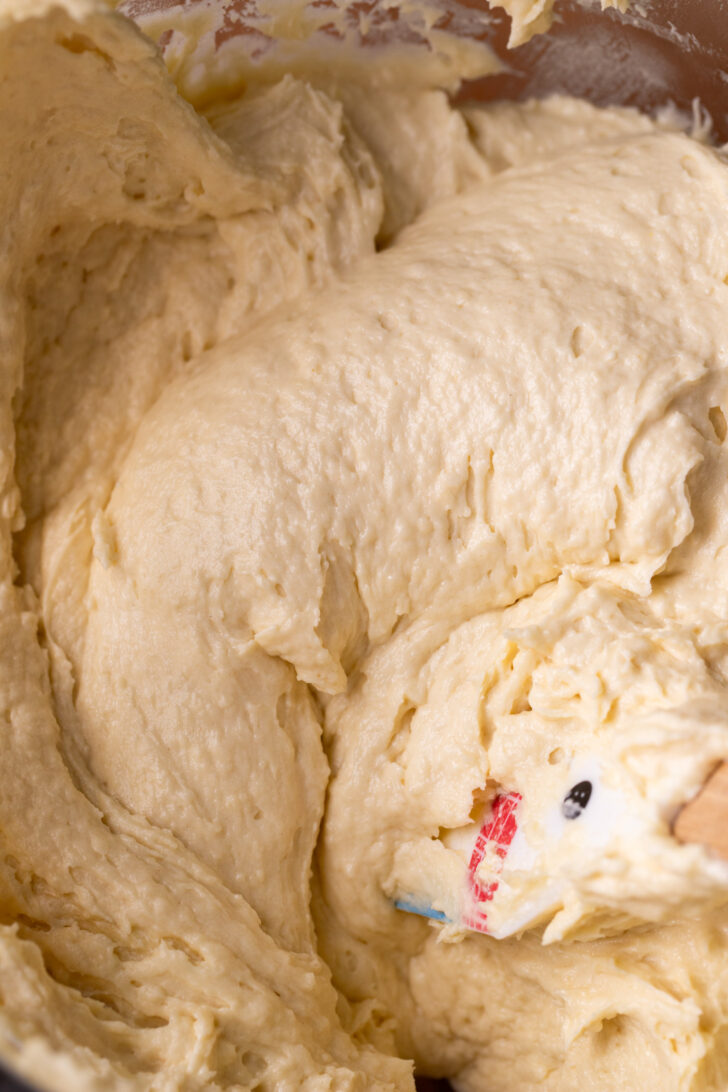 Cake batter in a bowl.