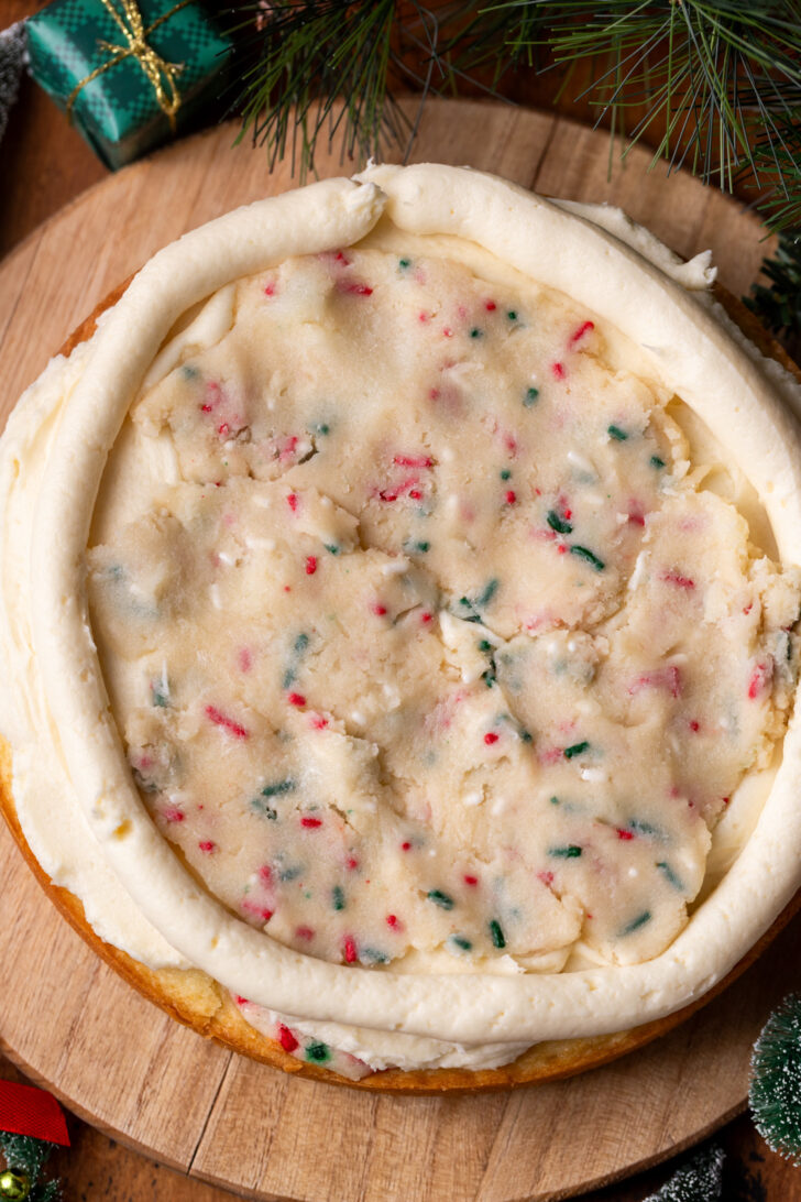 Top view of cake fillings.