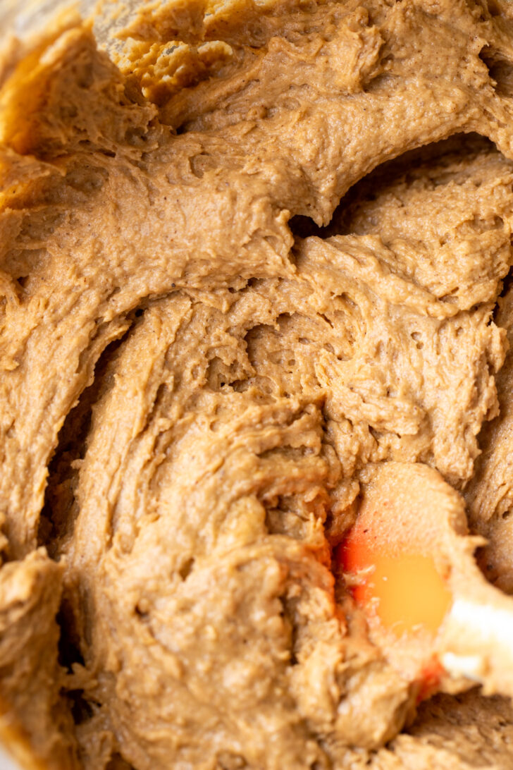 Cake batter in a bowl.