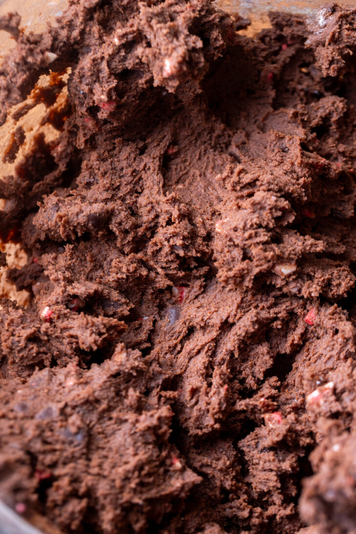 Cookie dough in a bowl.