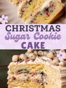 Pinterest pin for sugar cookie cake.