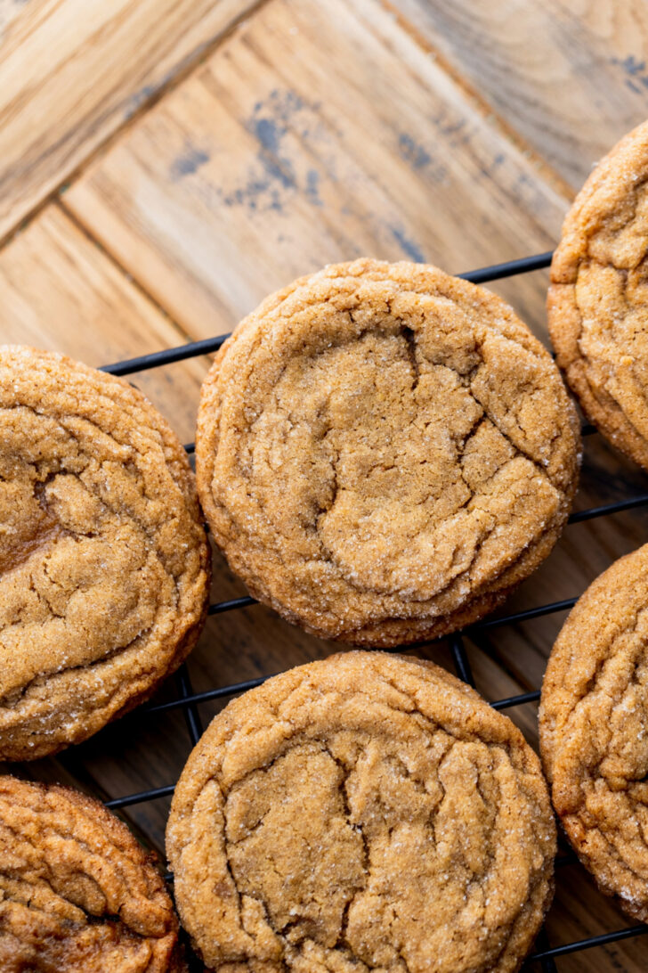 Top view of baked cookies.
