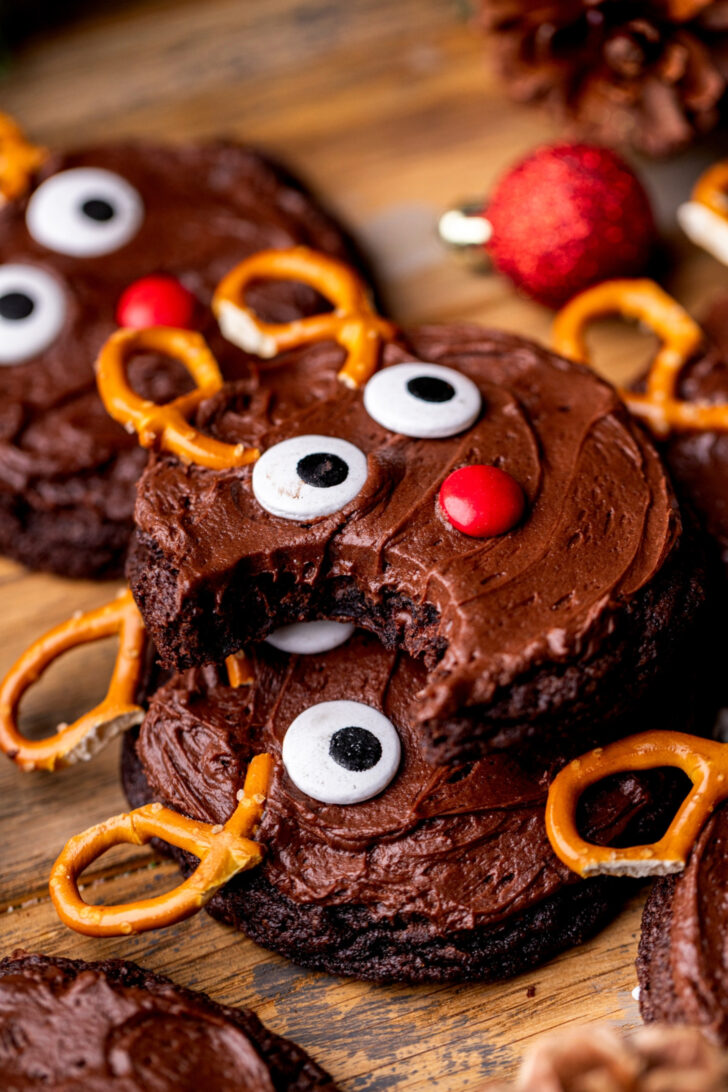 Bite missing from reindeer cookies.