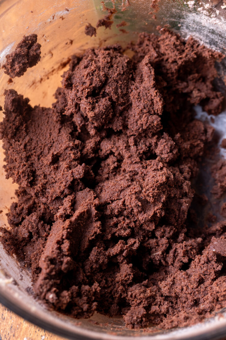 Cookie dough in a bowl.