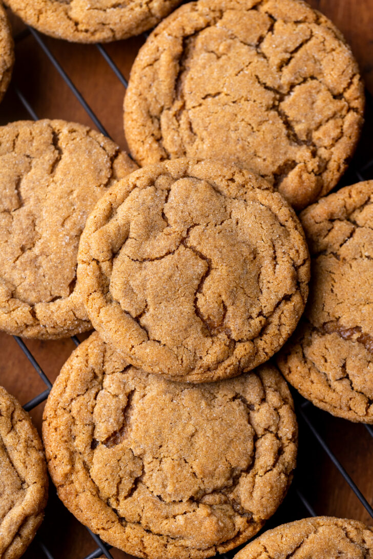 Top view of baked cookies.