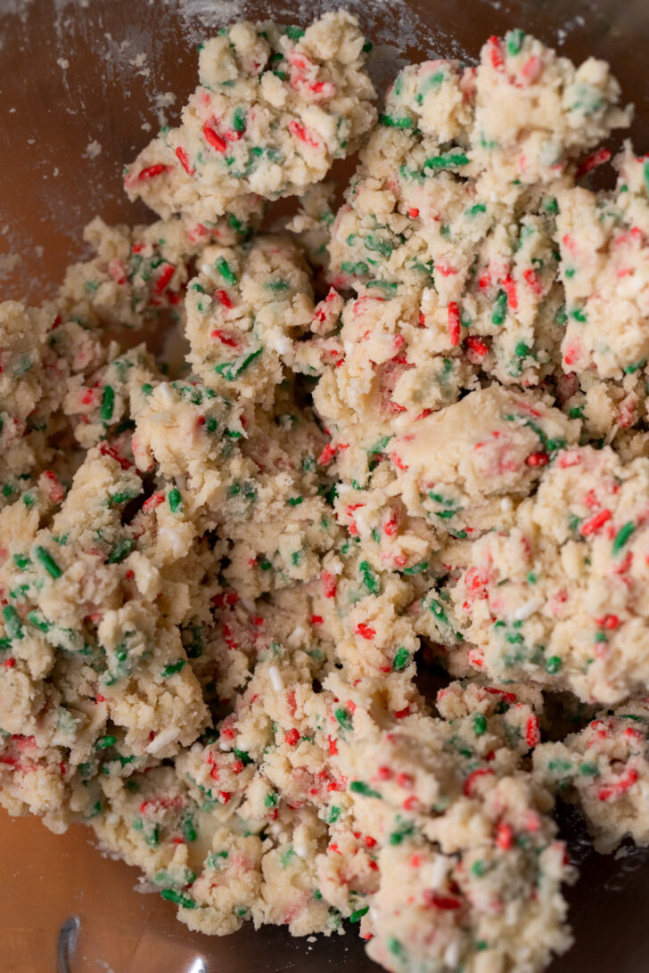 Cookie dough in a bowl.