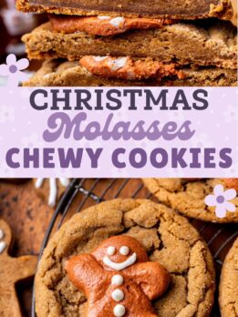 Pinterest pin for molasses cookies.