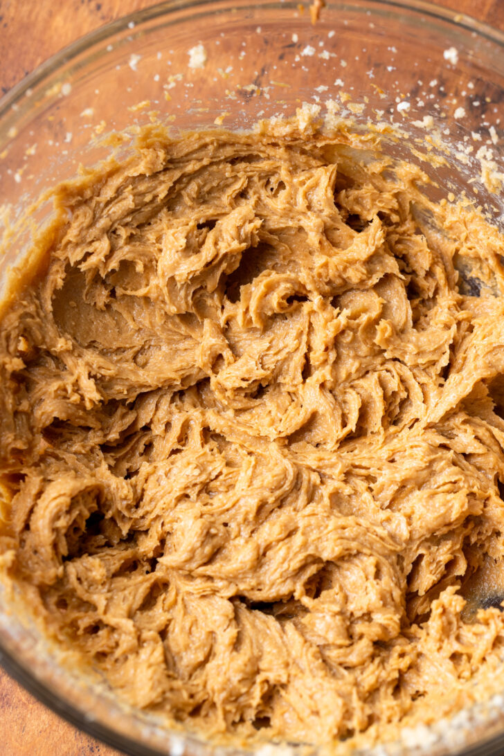 Wet ingredients in a bowl.