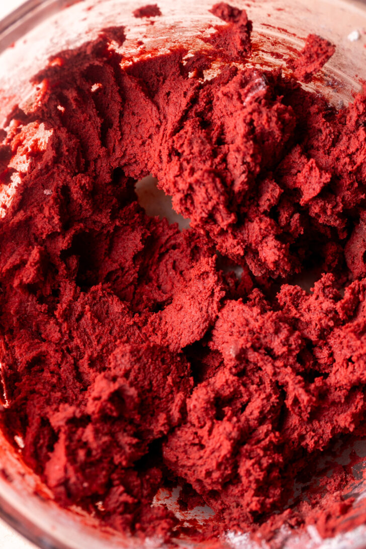 Cookie dough in a bowl.