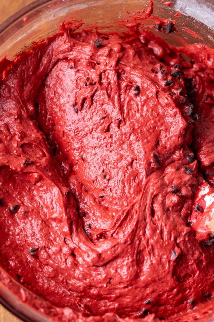 Cake batter in a bowl.