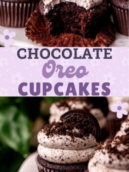 Pinterest pin for Oreo cupcakes.