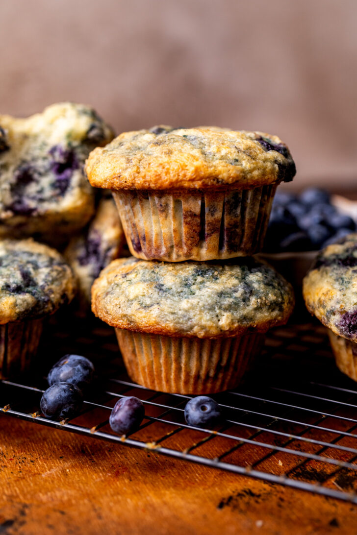 Stack of two muffins.