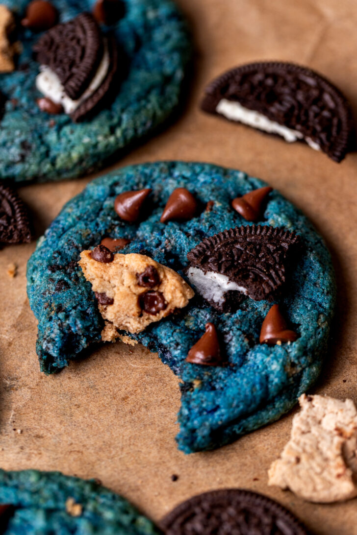 Bite missing from cookie.