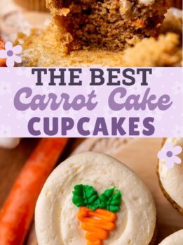 Pinterest pin for carrot cake cupcakes.