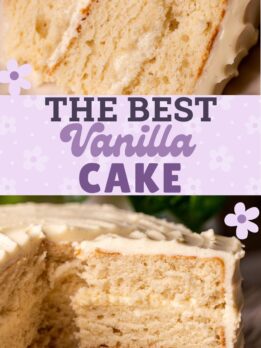 Pinterest pin for vanilla cake.