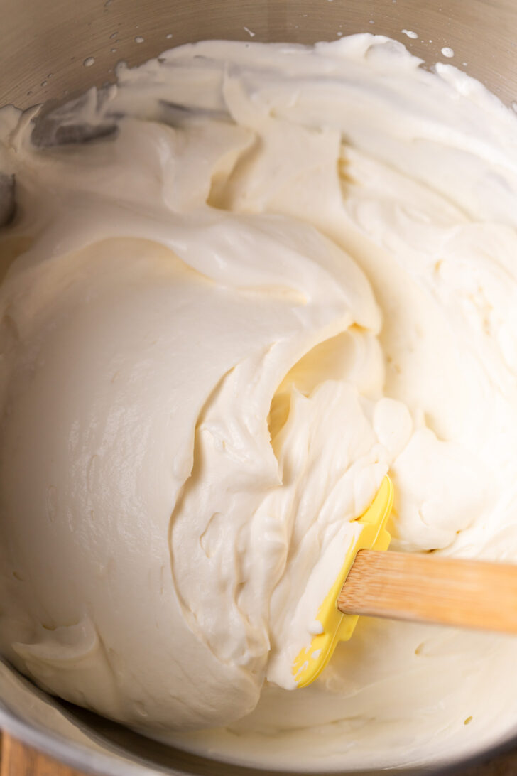 Whipped cream in a bowl.