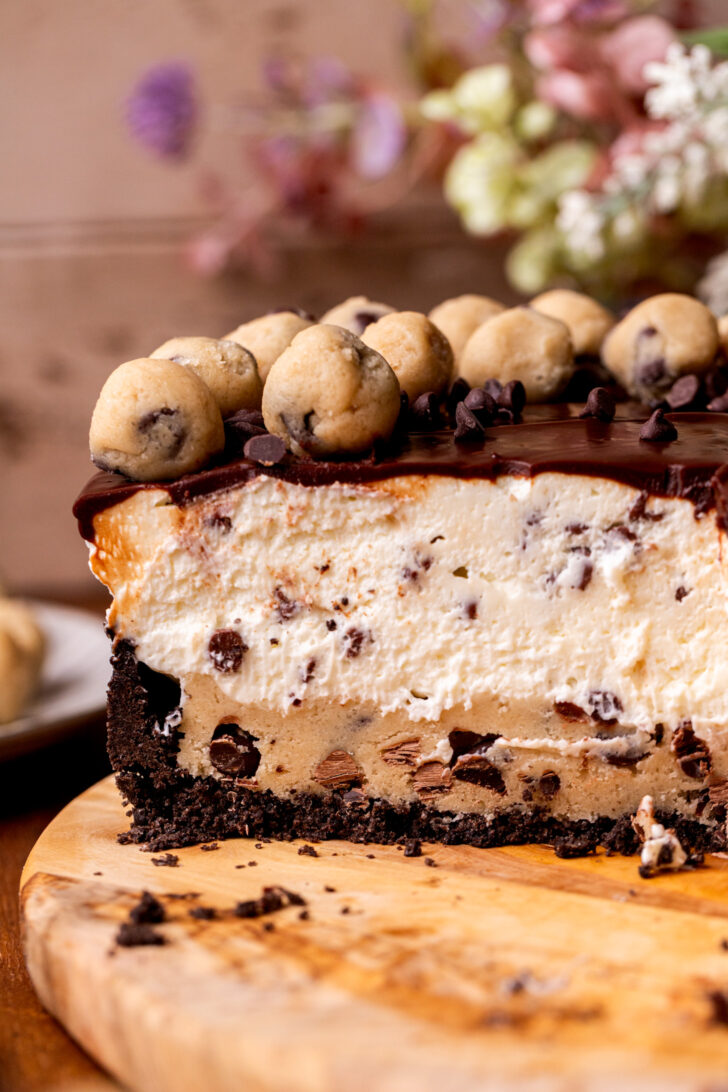 Side view of opened pie.
