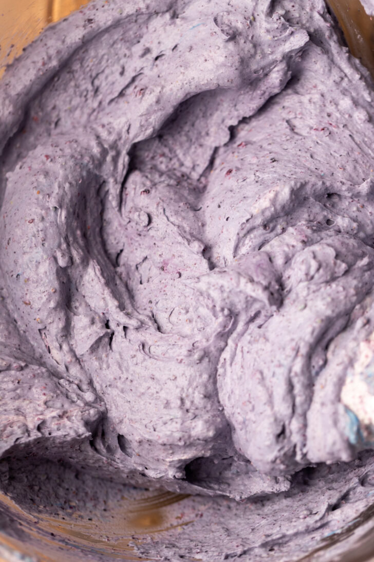 Blueberry mousse in a bowl.