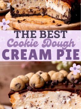 Pinterest pin for cookie dough pie.