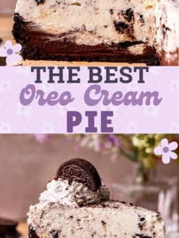 Pinterest pin for no bake Oreo pie.