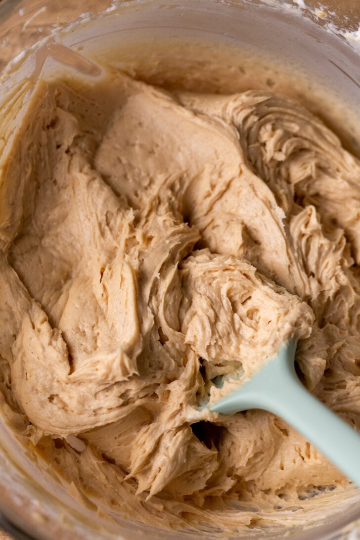 Peanut butter pie batter before whipped cream.