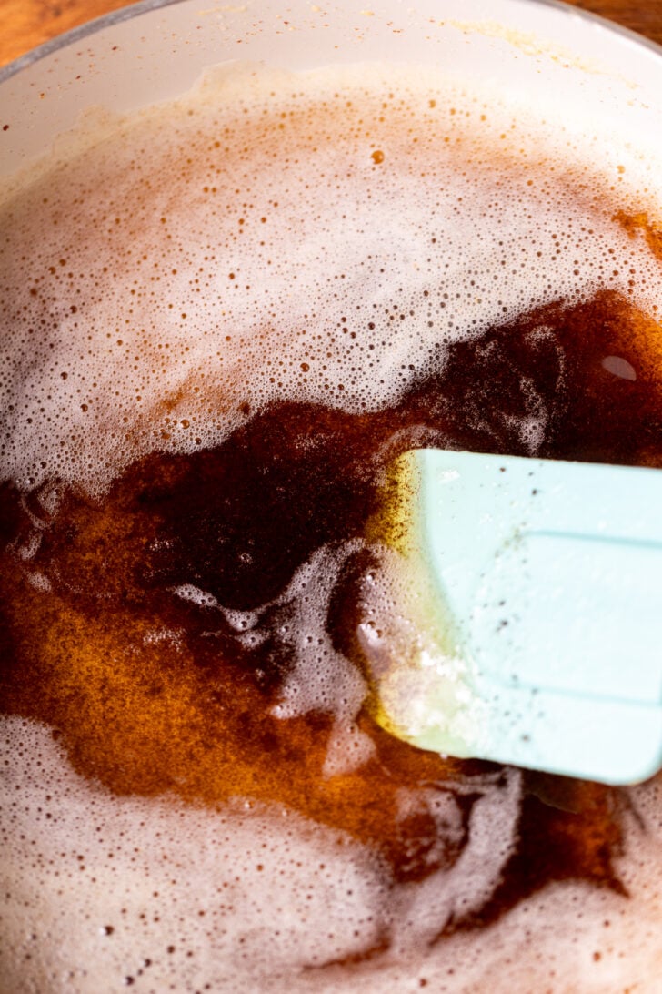 Brown butter in a pan.