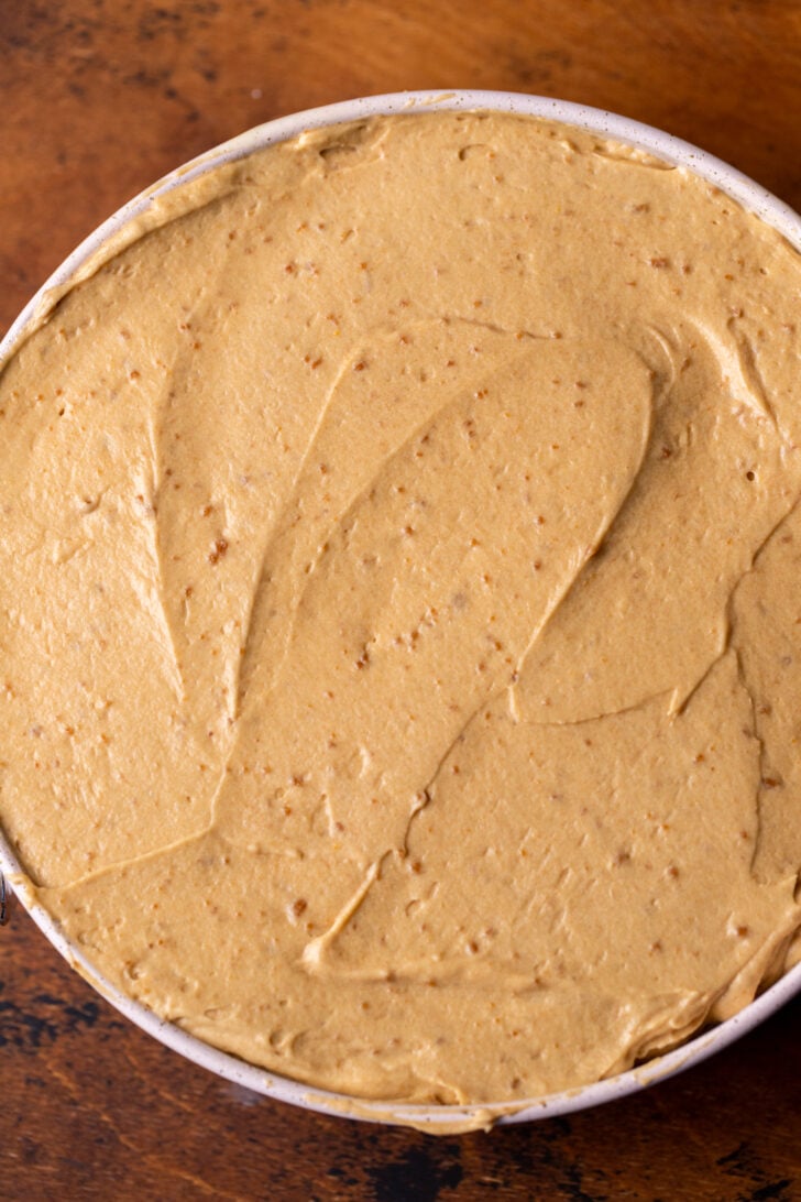 Mousse in the pan.