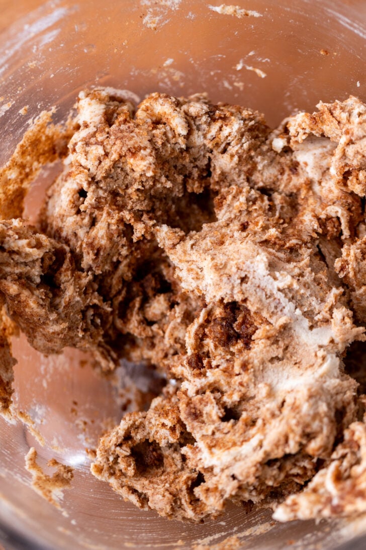 Cookie dough in a bowl.