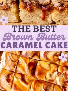 Pinterest pin for caramel cake.
