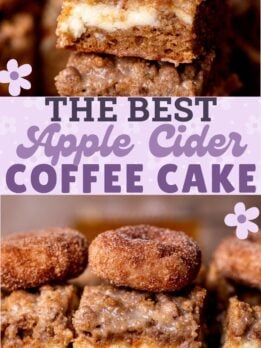 Pinterest pin for apple cider coffee cake.